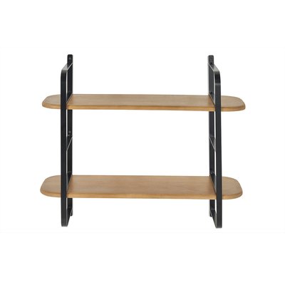 Étagère murale en bois manguier massif et métal noir L70 cm AKINA MILIBOO