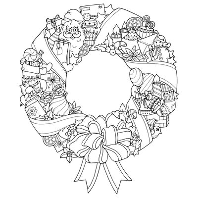 Tableau Sur Toile À Colorier Couronne NOËL CEANOTHE