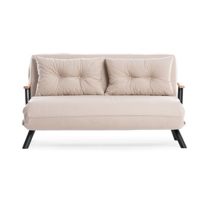 Canapé lit 2 places convertible en tissu avec pieds en métal L133 cm - SANDO CALICOSY