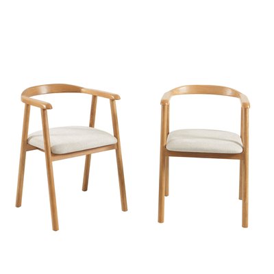Lot de 2 chaises en chêne et tissu LORENZ SORELH