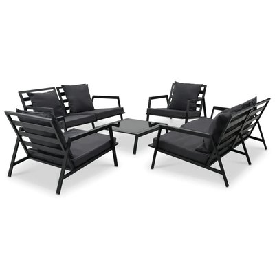 Salon de jardin urbain 5 pièces avec coussins HOME MAISON