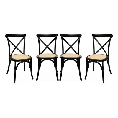 Chaise de bistrot vintage bois (lot de 4) BELLEVILLE SWEEEK