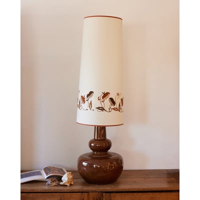 Maxi lampe à poser seventies chocolat Julia N°1052 - Bon état DEBONGOUT