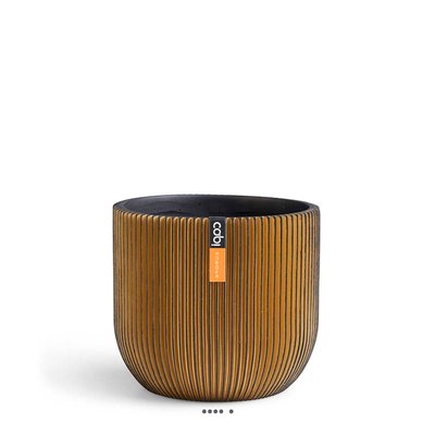 Superbe pot Groove eggpot doré fibres synthétiques H 13 x D 14 cm ARTIFICIELLES