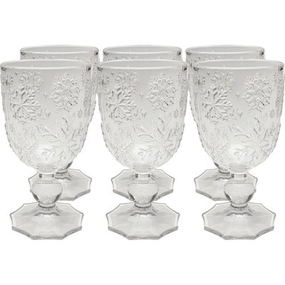 Lot de 6 verres à vin, ICE FLOWERS KARE DESIGN