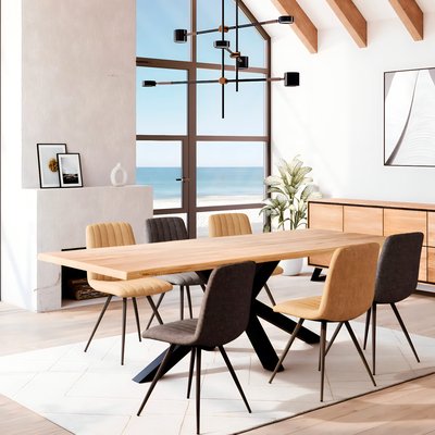 Table extensible en chêne huilé bords naturels 240 cm ETNA PIER IMPORT