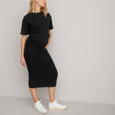 Gonna premaman a tubino, lunghezza midi, 3/4 LA REDOUTE COLLECTIONS
