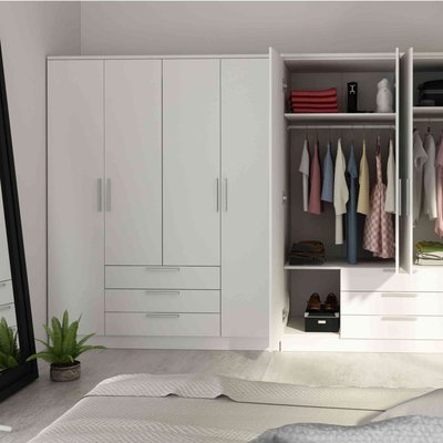 Armoire 4 portes 3 tiroirs TERRE DE NUIT