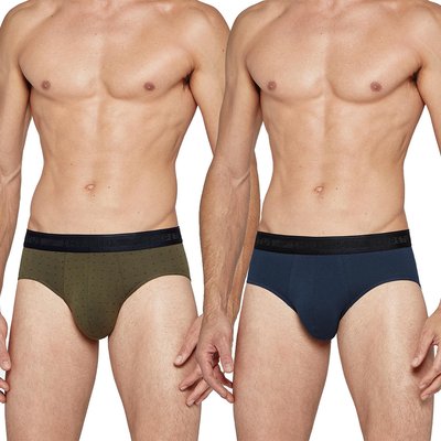 Pack 2 slips uni et imprimé en coton Azurite IMPETUS