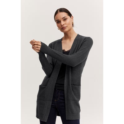 Cardigan en maille, manches longues, col ouvert, 2 poches B.YOUNG