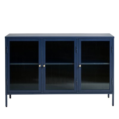 Buffet 3 portes en verre strié et métal L132cm - BJORN DRAWER