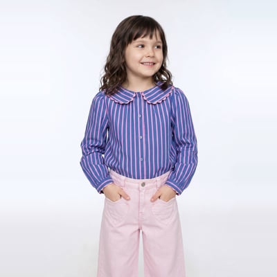 Blouse rayée col claudine MONOPRIX