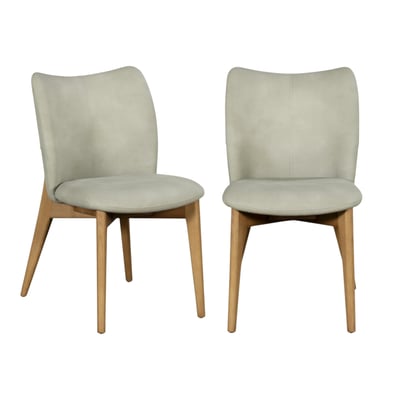 Chaise salle à manger grise à structure bois (lot de 2) TREVI PIER IMPORT