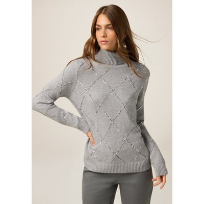 Pull à col roulé avec paillettes OLTRE