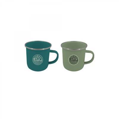 Lot de 2 mugs en émail, GLAMPING ARD TIME
