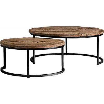 Table basse teck recyclé, lot de 2, Akron RECOLLECTION