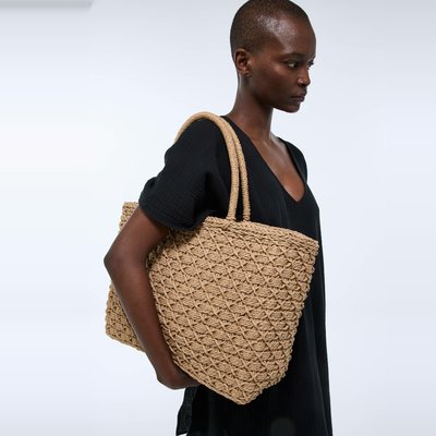 Panier en paille papier MONOPRIX
