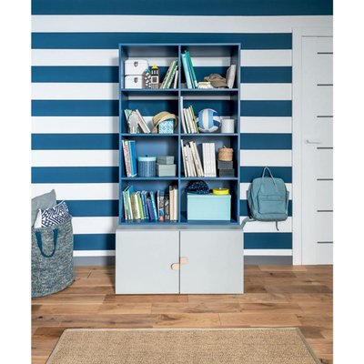 Bibliothèque 8 cases avec meuble bas 2 portes - STIGE CALICOSY