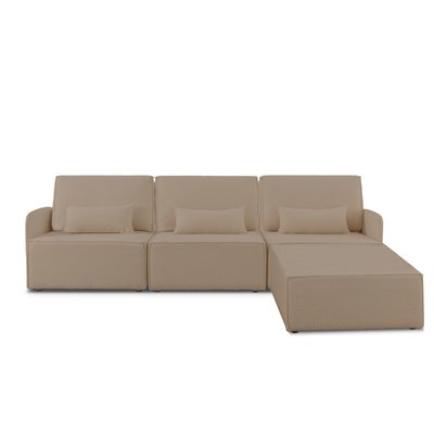Canapé 2 places chaise longue en bouclé et en pin Blanc Neige LEA REALLY NICE THINGS