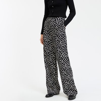 Широкие брюки с принтом в горошек LA REDOUTE COLLECTIONS
