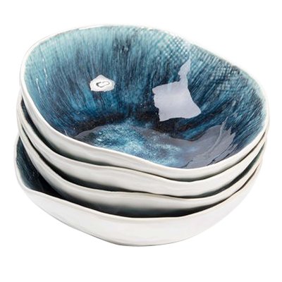 Lot de 4 assiettes creuses, MUSTIQUE KARE DESIGN