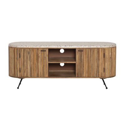 Meuble TV en bois de manguier et terrazzo  AMBRINE MADE IN MEUBLES 