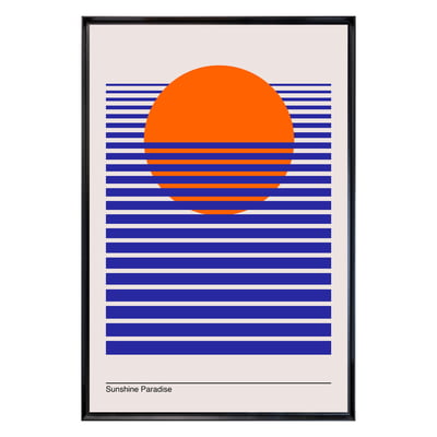 Tableau Mural Encadré Soleil Couchant Graphique ILLUSTRATION CEANOTHE