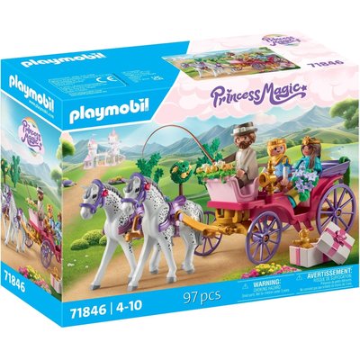 Calèche avec couple princier, cocher et cadeau PLAYMOBIL
