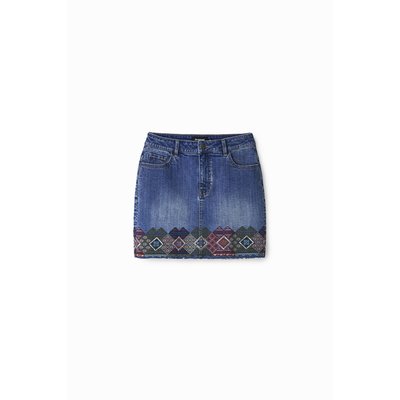 Mini-jupe en jean à frises - BLUE - 34 DESIGUAL