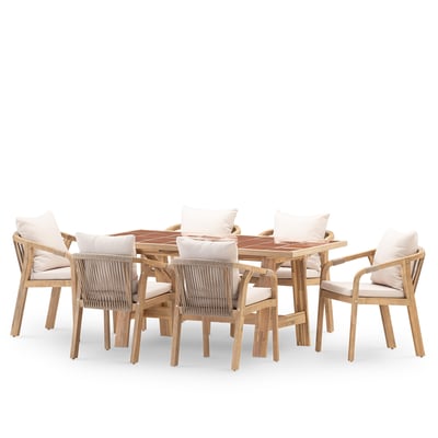 Salon de jardin, 6 chaises, BISBAL & SIENA DEFORA HOME