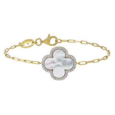 LEGENDE - Bracelet in gilded silver, zirconium oxide, mother-of-pearl by Charles Garnier CHARLES GARNIER