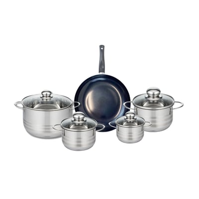 Batterie 1 poêle 24cm + 4 faitouts 12/14/16/20cm PRIMA BRILLANT ELO