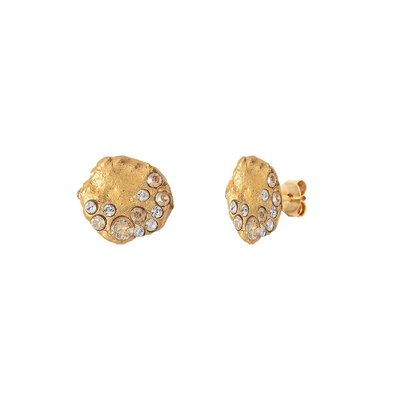 Boucles d'oreilles  dorées - seven rose opale CAROLINE NAJMAN