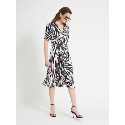 Robe mi-longue évasée col V ZEBRA NAF NAF