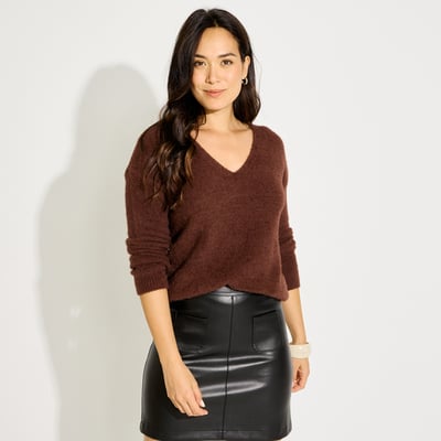 Pull doux manches longues col V GRAIN DE MALICE
