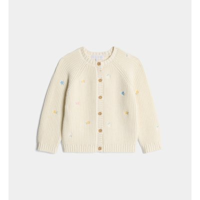 Gilet Afalinou Fleurs Brodées Maille Coton CADET ROUSSELLE