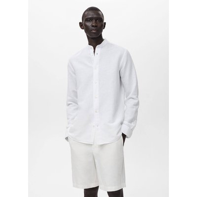 Chemise lin col mao MANGO MAN