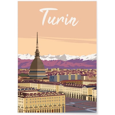 Affiche ville Turin L'AFFICHERIE