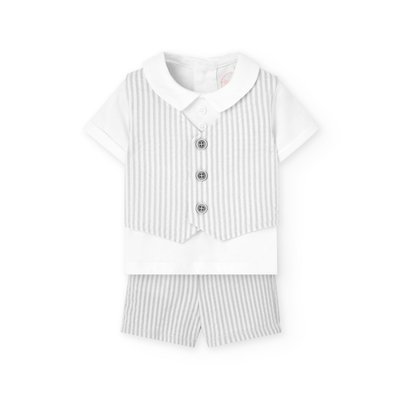 Ensemble chemise trompe-l'œil et pantalon court BOBOLI
