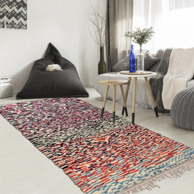 Authentique tapis berbère fait à la main en laine motif ethnic AZILAL 25 UN AMOUR DE TAPIS