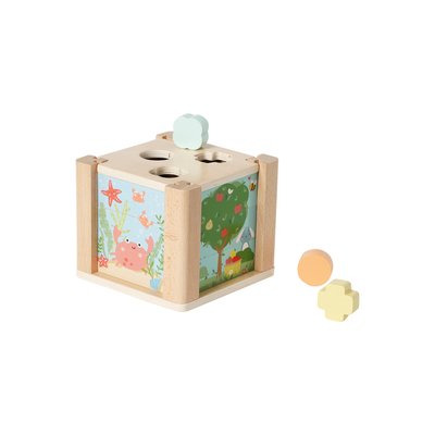 Cube d'éveil 2 en 1 : Puzzles et formes à encastrer en bois FSC® VERTBAUDET