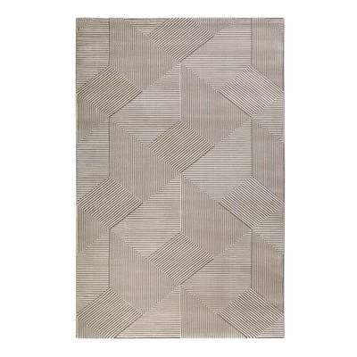 Tapis motif géométrique à relief , VELVET GROOVE ESPRIT