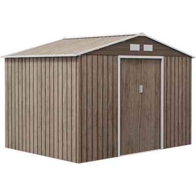 Abri de jardin Acier galvanisé Marron OUTSUNNY
