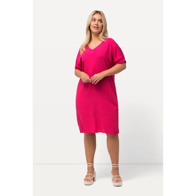 Robe oversized en lin mélangé. Décolleté ULLA POPKEN