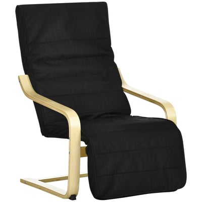 Accent Chair Bois Noir HOMCOM