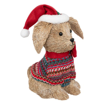 Polyfoam chiot avec pull et bonnet 42cm FEERIC LIGHTS & CHRISTMAS