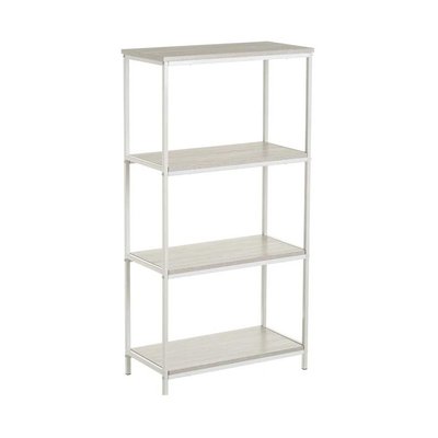 Étagère en bois et métal blanc 4 plateaux - 60x30x116cm WADIGA