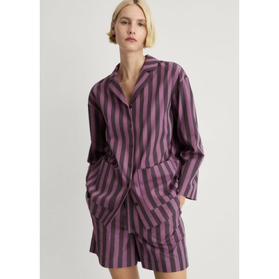Chemise longue rayures tissu bicolore MANGO