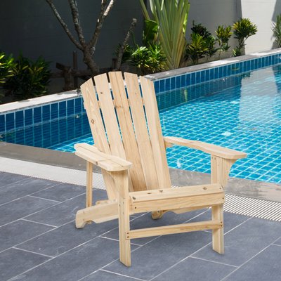 Fauteuil de jardin Adirondack bois massif sapin OUTSUNNY