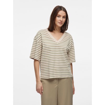 T-shirt rayé, col V VILA